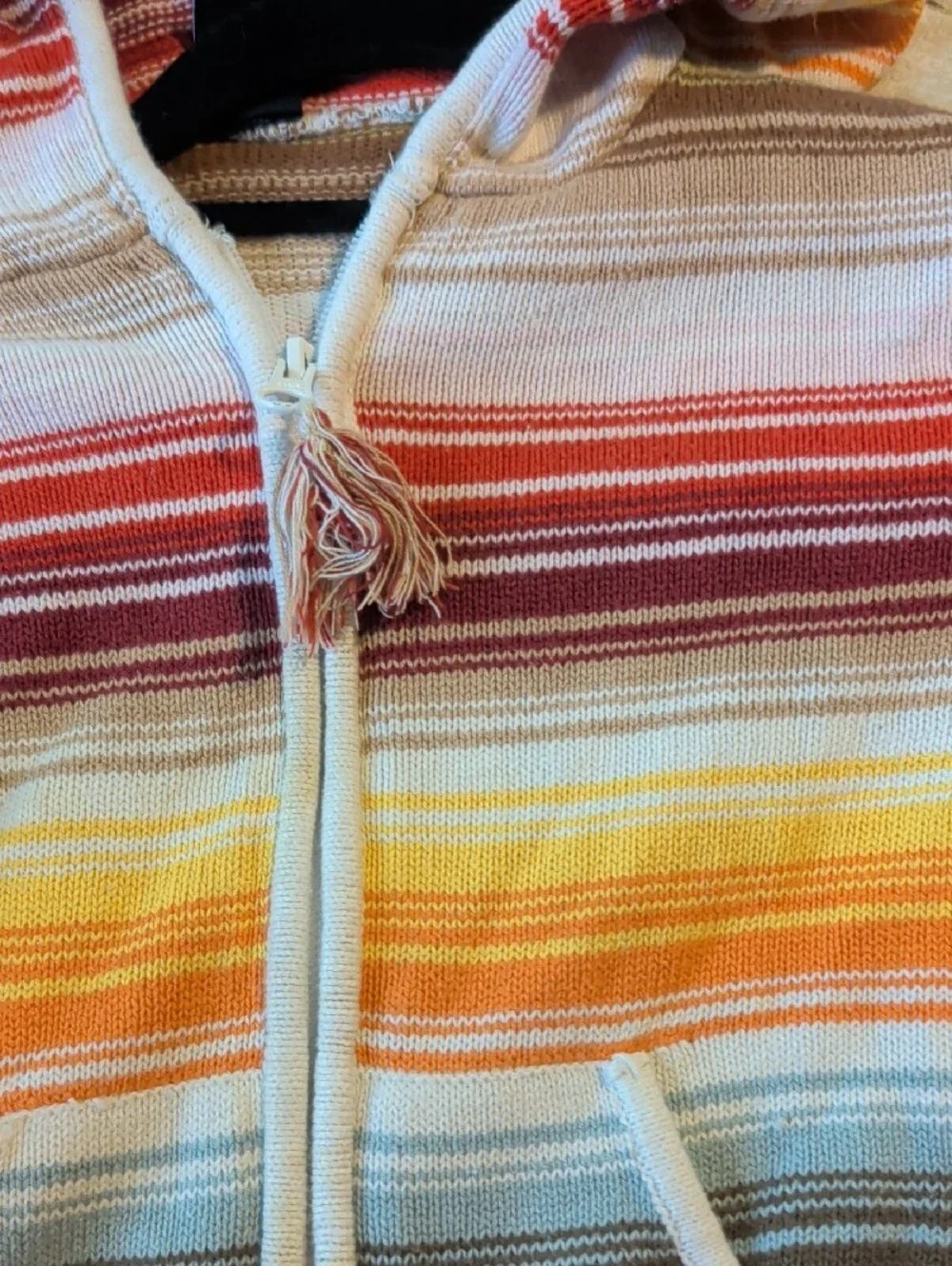 GAP Kids Multicolor Striped Knit Zip Hoodie